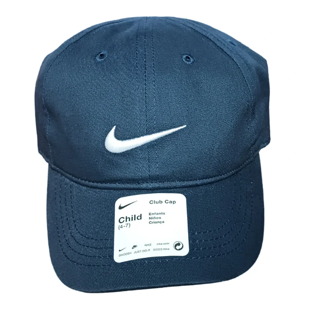 Nike Club Cap Kids Youth Swoosh Adjustable Hat Obsidian White Size 4-7 New